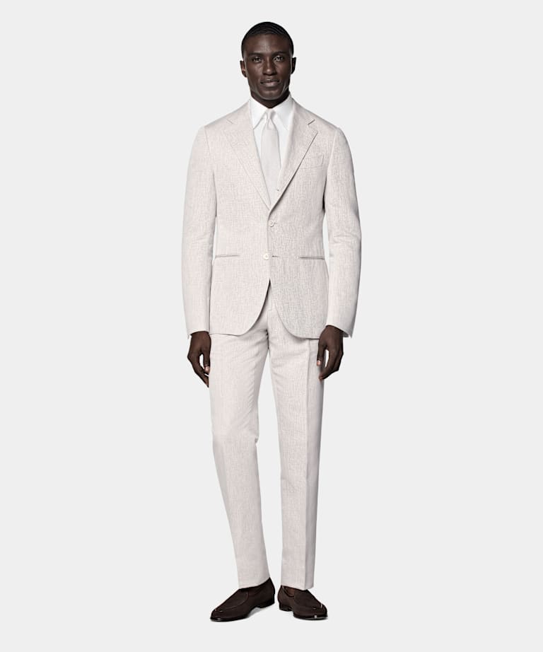 Light Taupe Tailored Fit Havana Suit