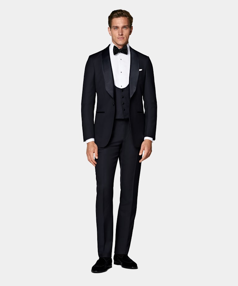 Navy Three-Piece Tailored Fit Havana Tuxedo