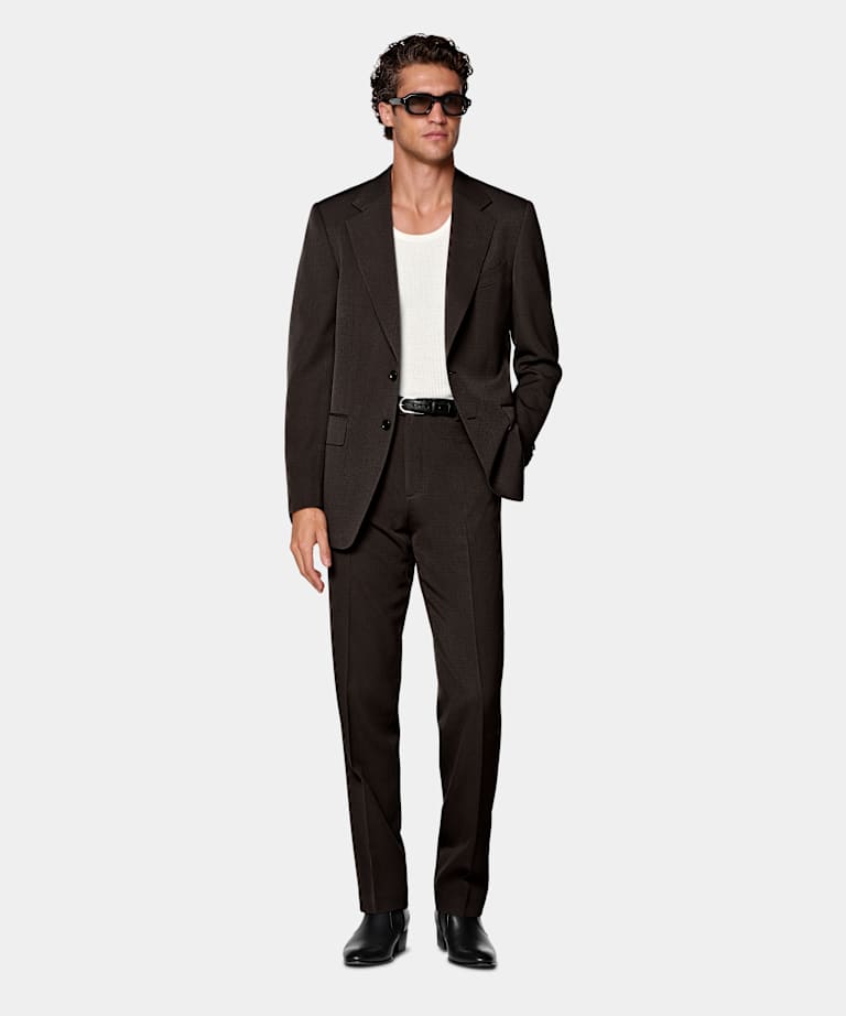 Milano Anzug dunkelbraun Tailored Fit