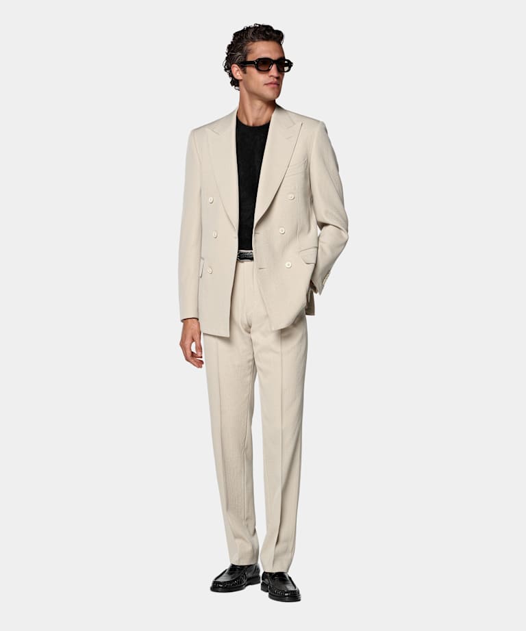 Costume Milano coupe tailored marron clair