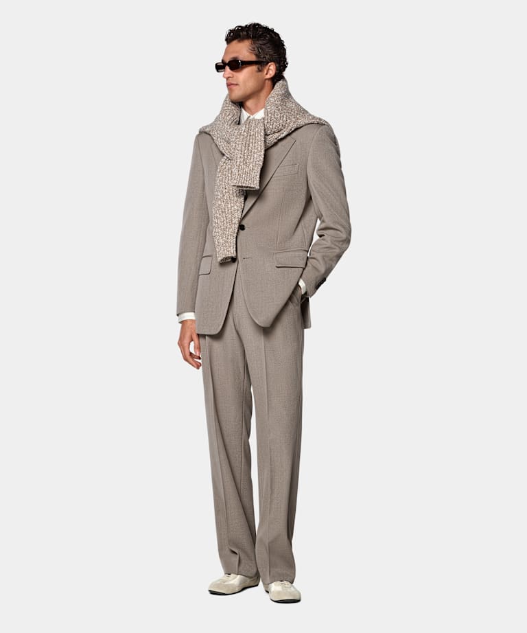 Mid Taupe Relaxed Fit Roma Suit