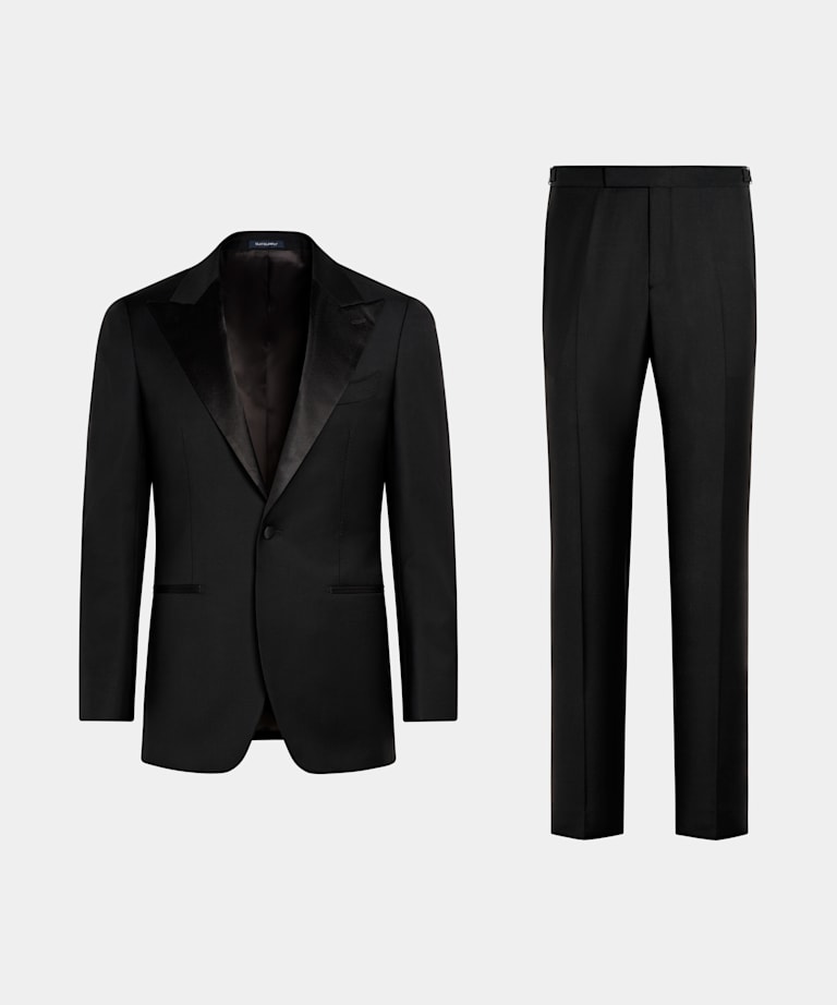 Black Three-Piece Tailored Fit Havana Tuxedo