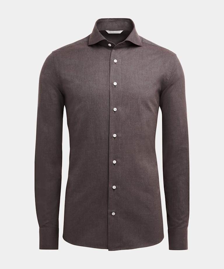Camisa gris topo corte Slim