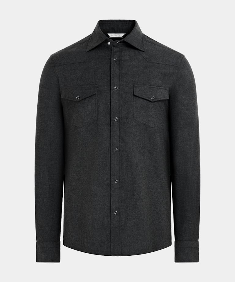 Camisa Western gris oscuro