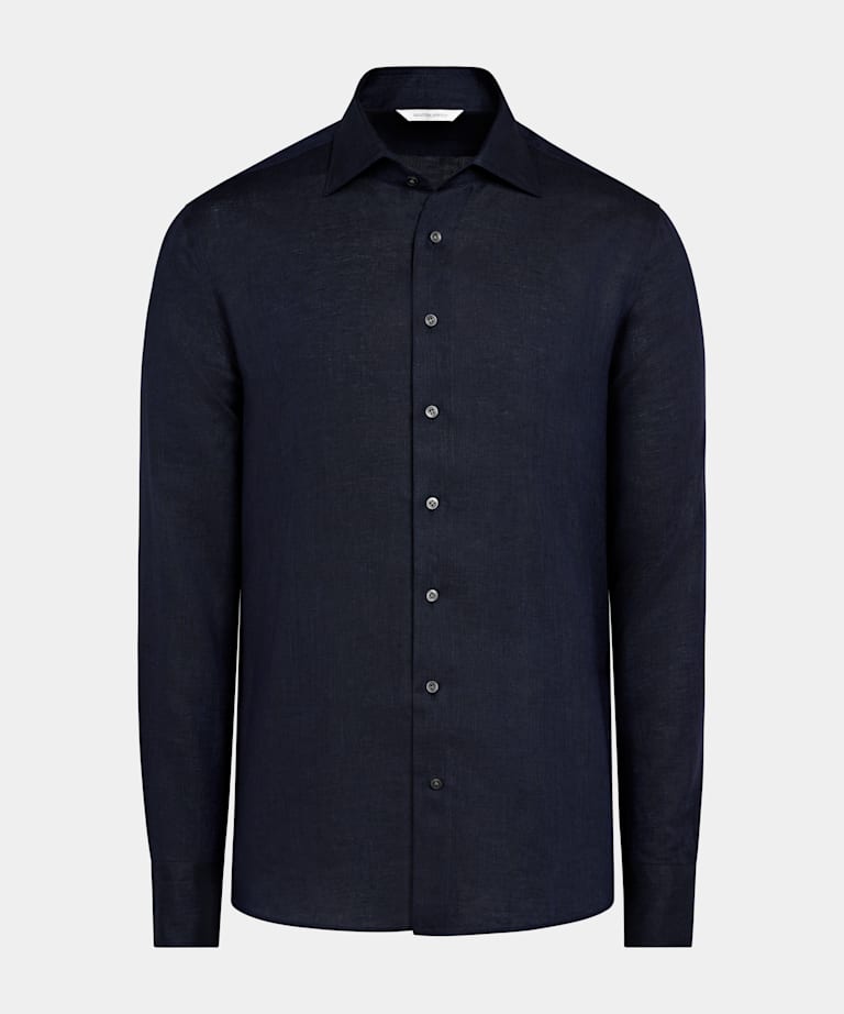Navy Linen Shirt