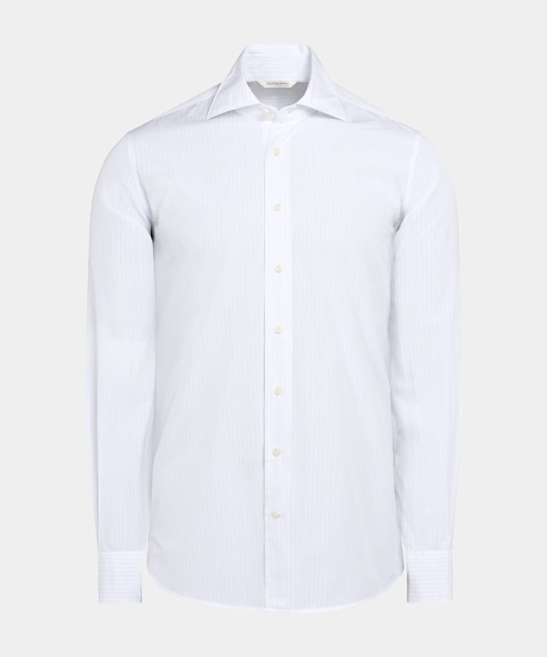 White Striped Slim Fit Shirt