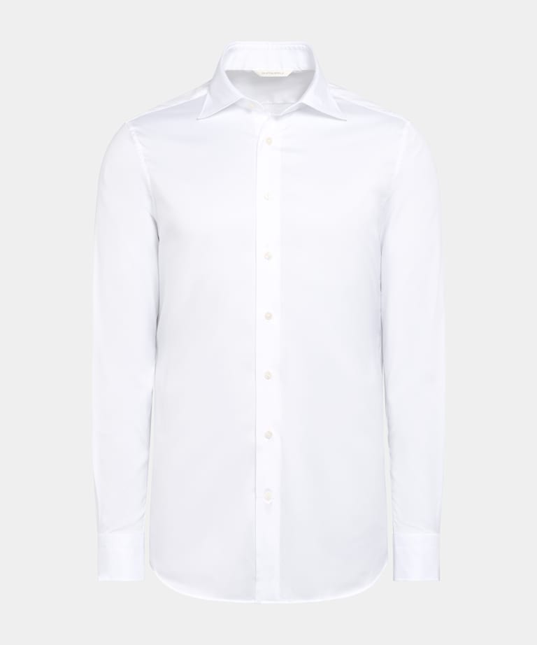White Twill Tailored Fit Shirt