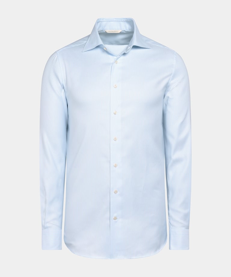 Light Blue Striped Oxford Shirt