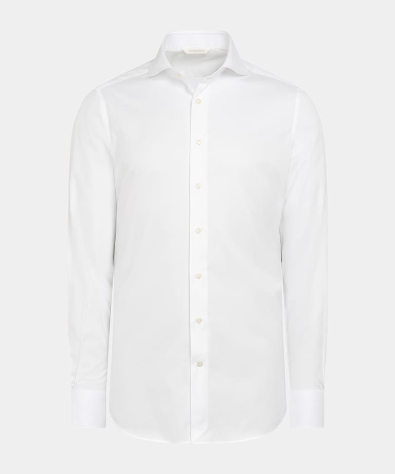 White Twill Tailored Fit Shirt