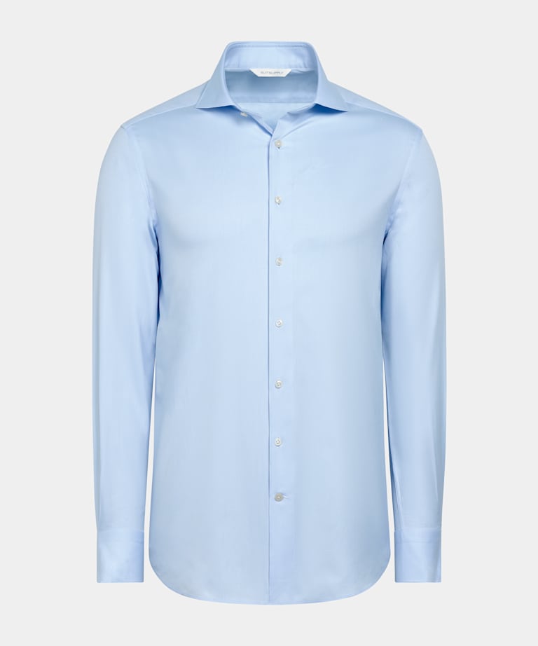 Light Blue Twill Tailored Fit Shirt