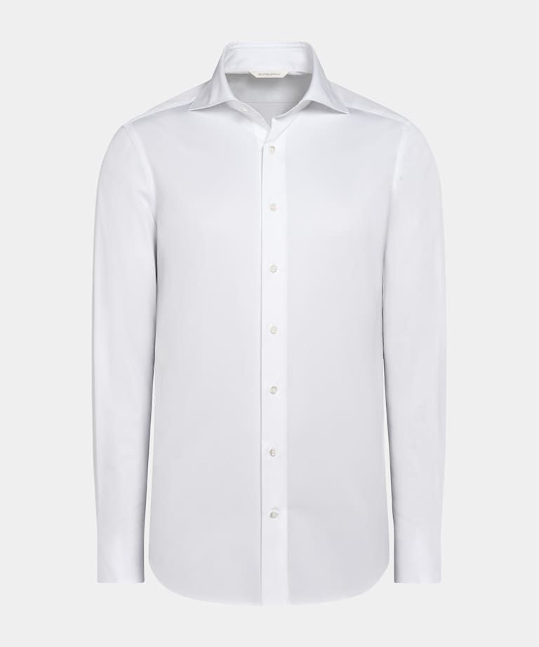 White Twill Tailored Fit Shirt
