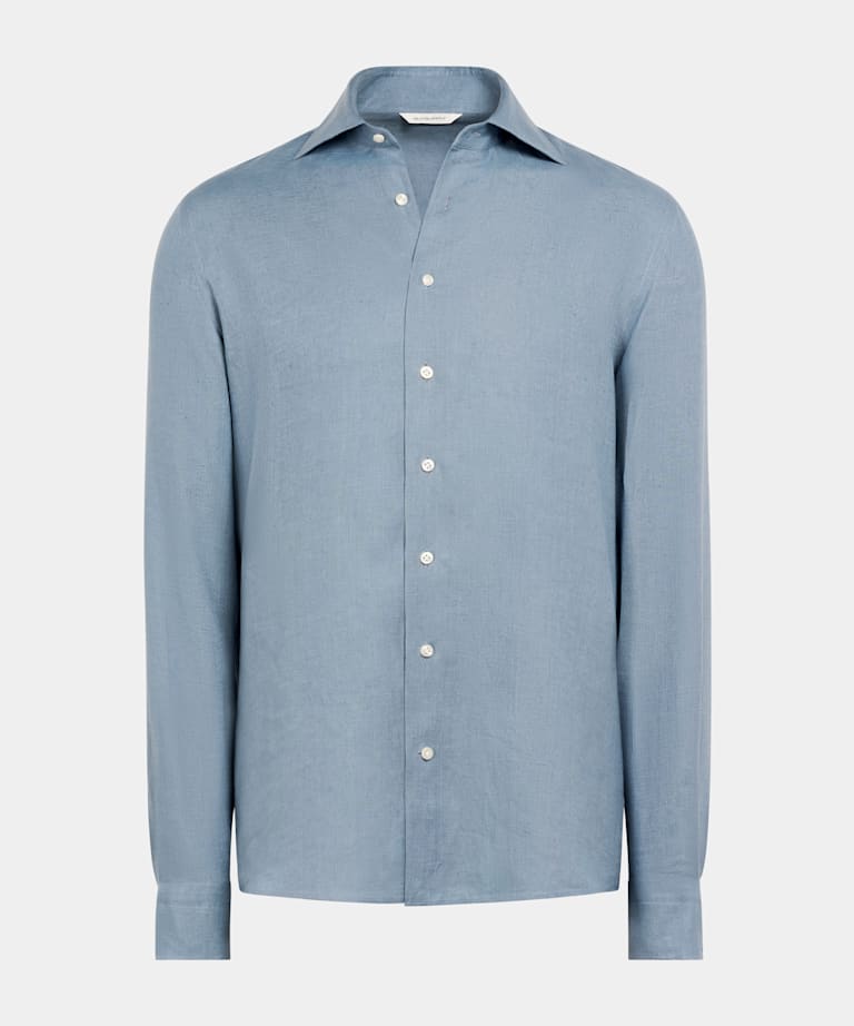 Camisa azul intermedio corte Tailored