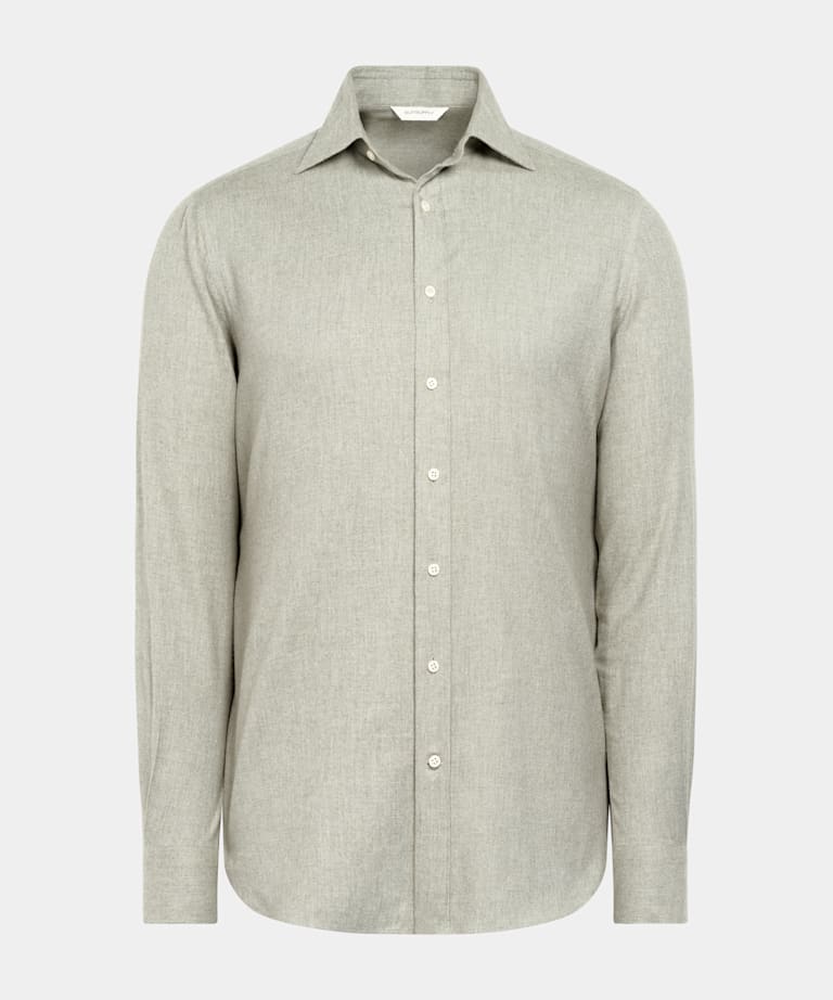 Camisa verde claro corte Tailored