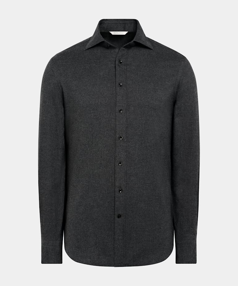 Camisa corte Tailored gris oscuro