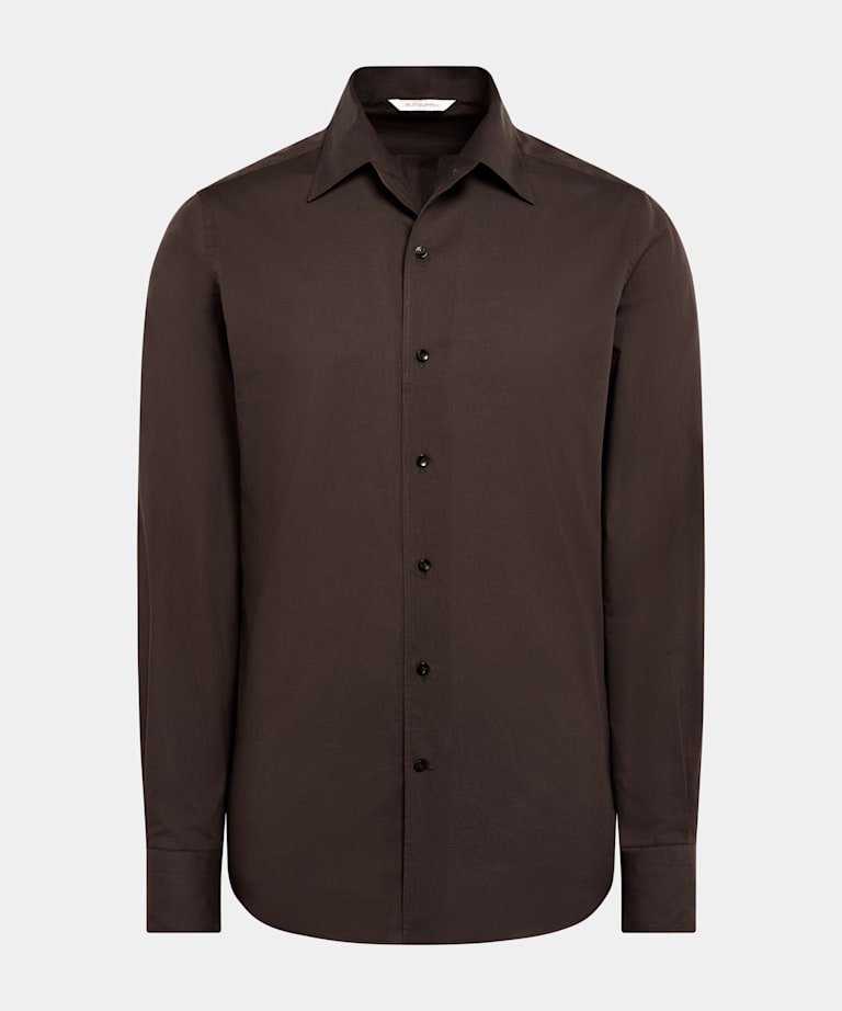 Brown Tailored Fit Shirt