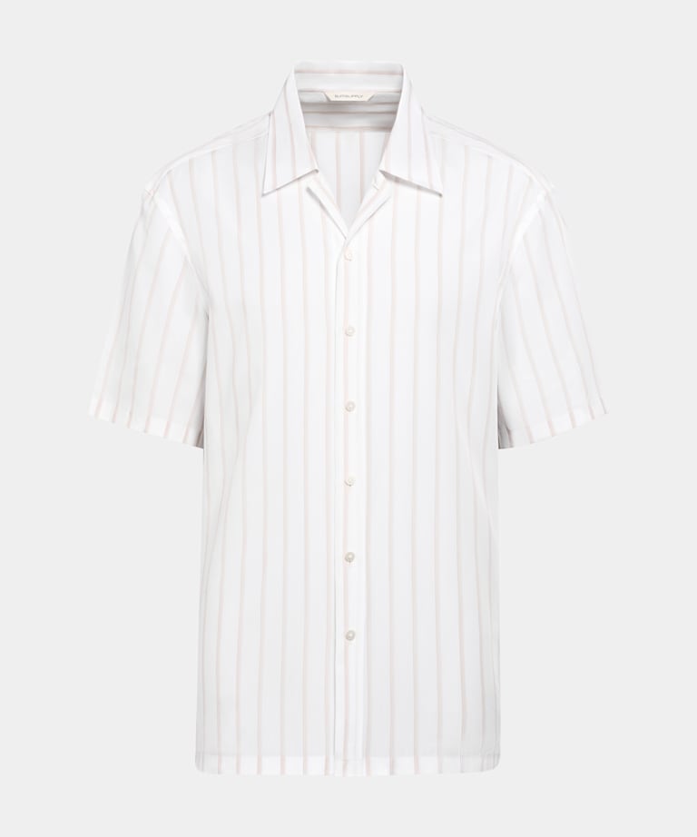 White Striped Short Sleeve Shirt
