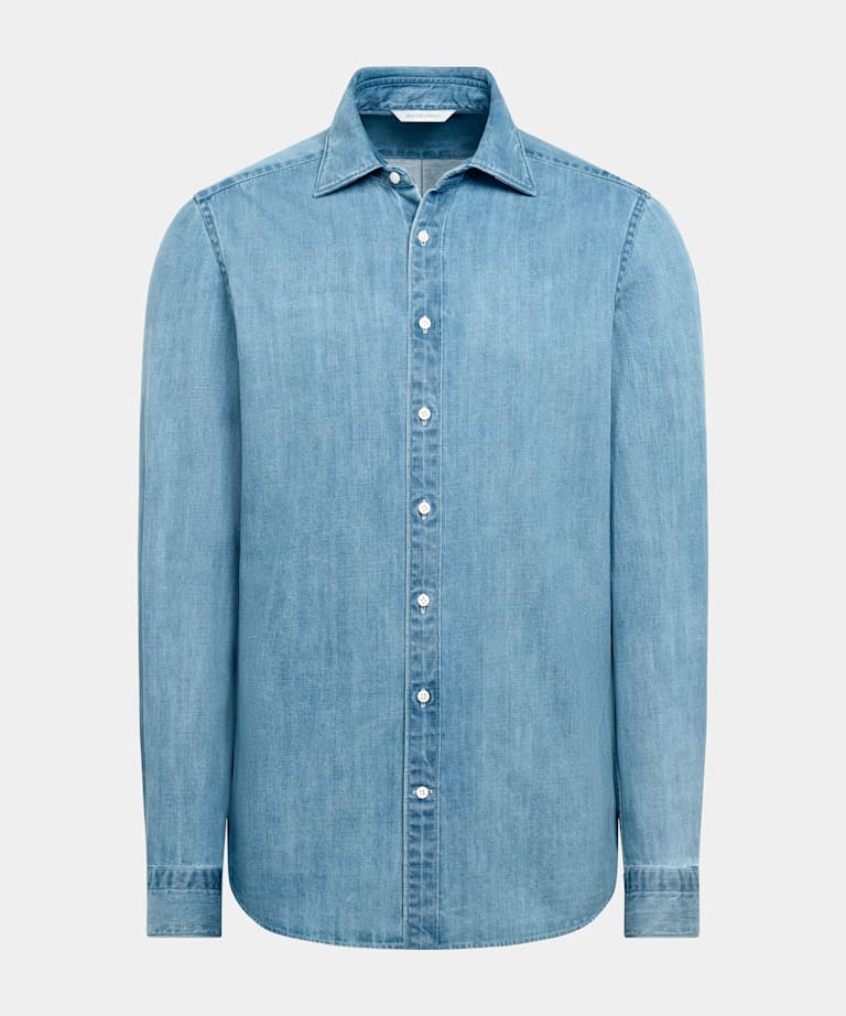 Mid Blue Cotton Shirt
