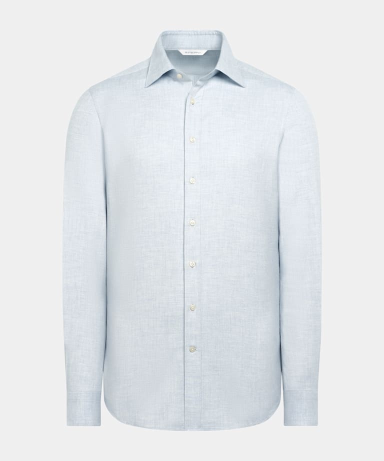 Light Blue Cotton Flannel Shirt