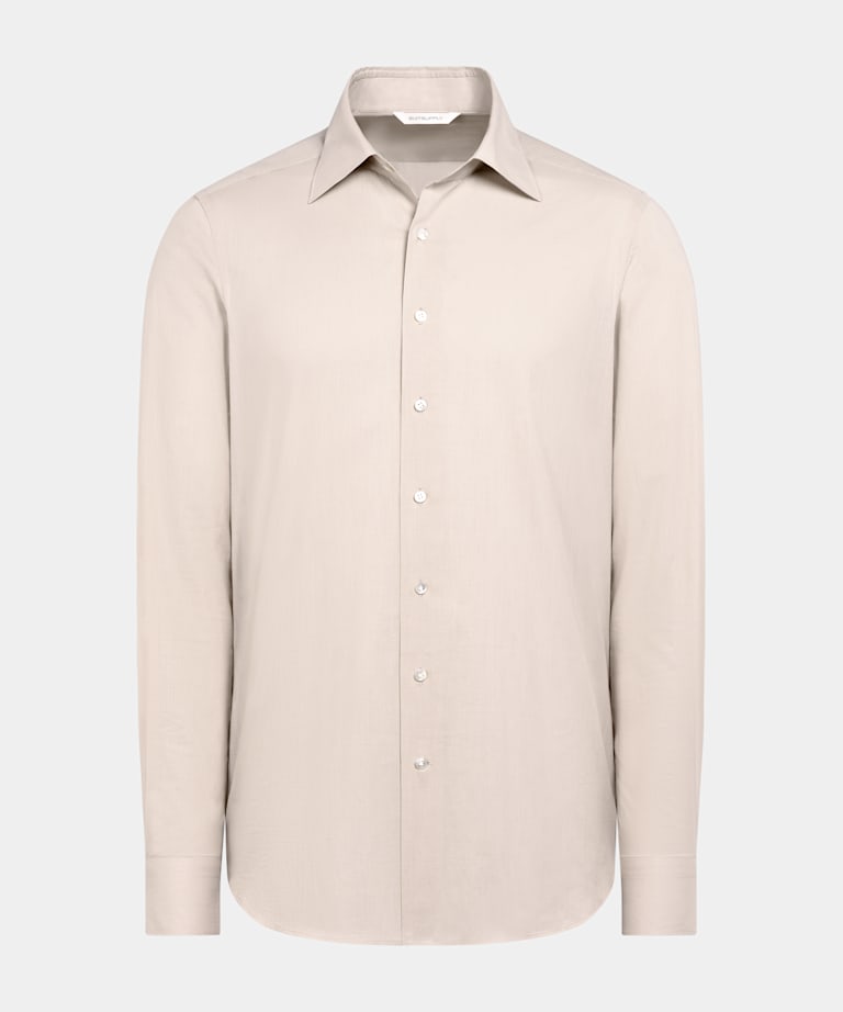 Camisa marr&oacute;n claro de algod&oacute;n