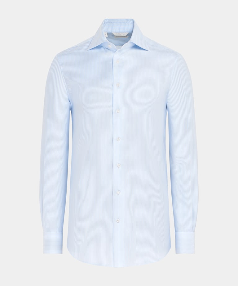 Light Blue Striped Oxford Extra Slim Fit Shirt