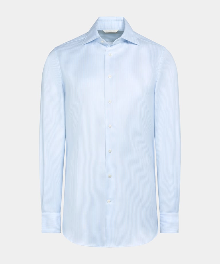 Light Blue Striped Oxford Extra Slim Fit Shirt