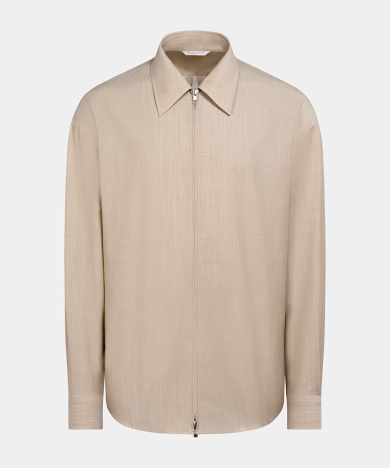 Light Brown Wool Mohair Overshirt