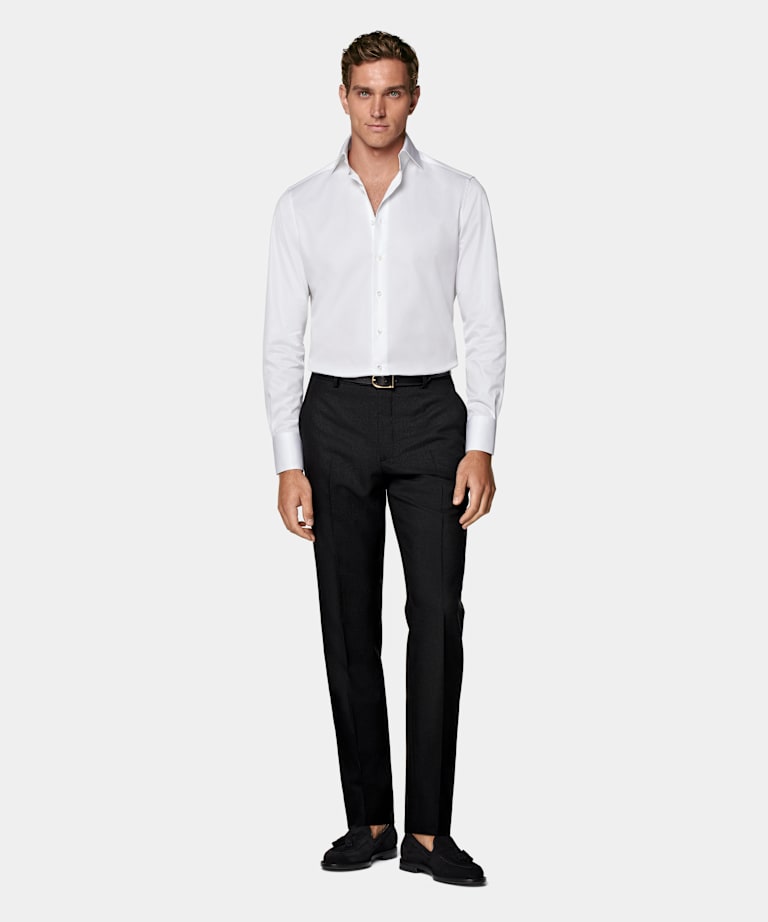 White Twill Tailored Fit Shirt