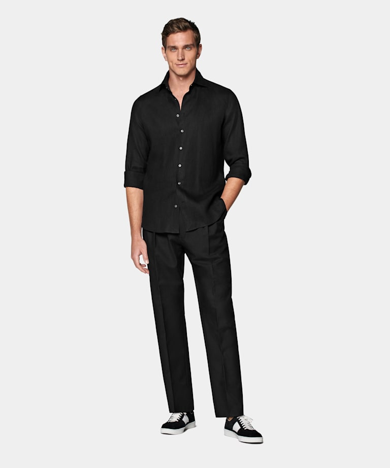 Chemise coupe Tailored noire