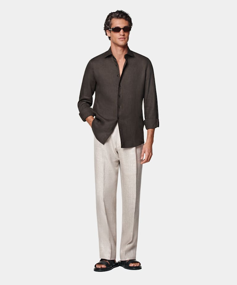 Hemd dunkelbraun Tailored Fit