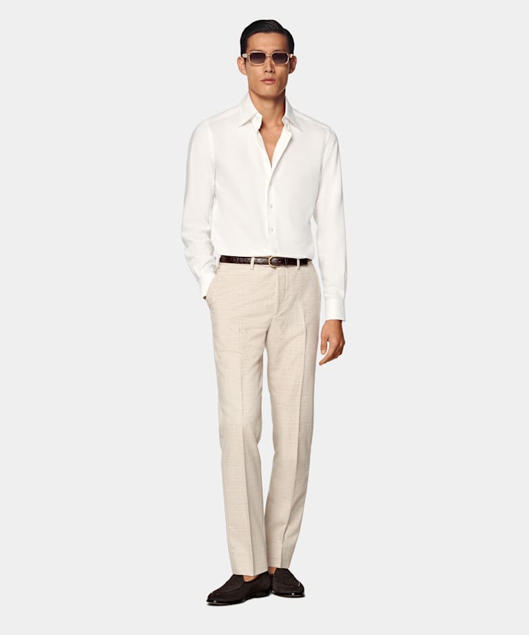 Camisa de color crudo corte Tailored