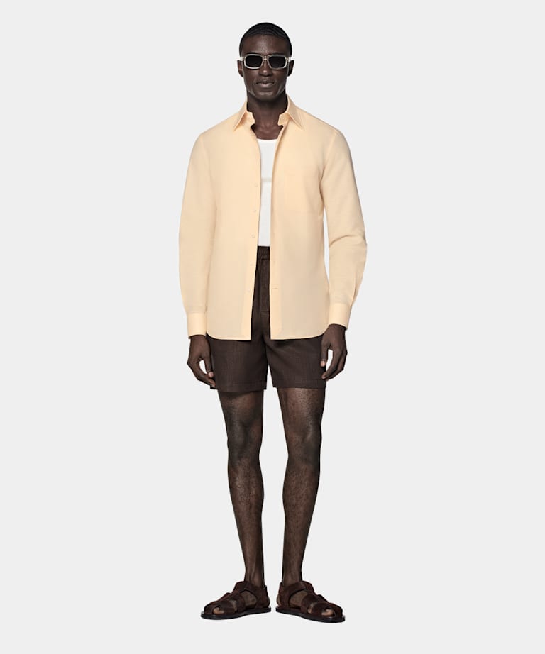 Light Yellow Tailored Fit Shirt
