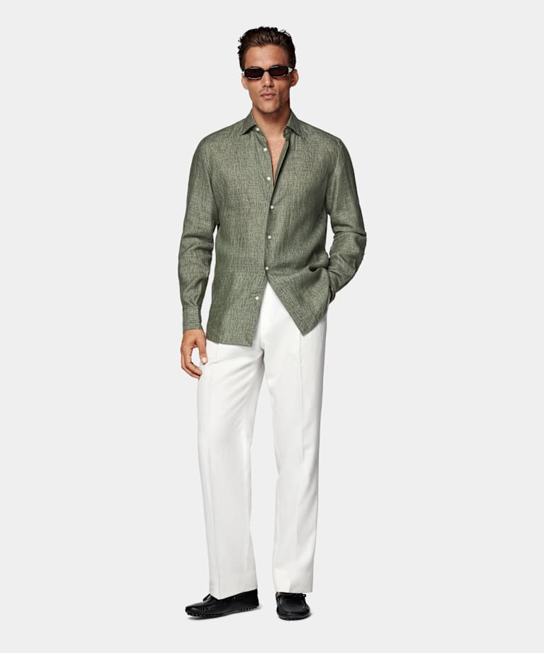 Green Tailored Fit Shirt