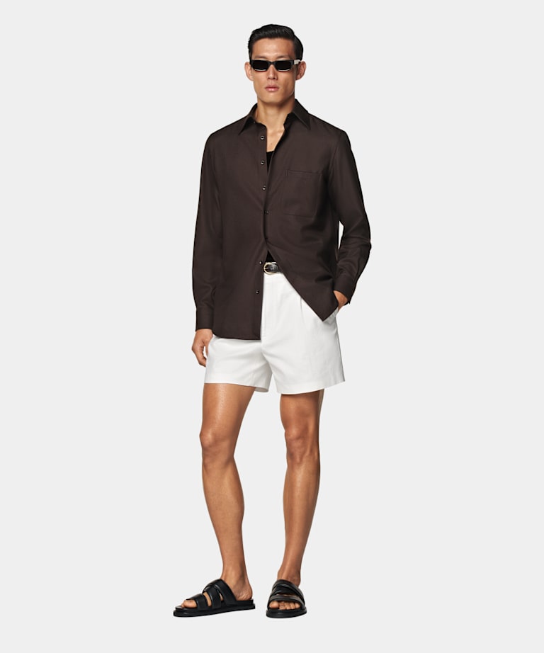 Dark Brown Wool Overshirt