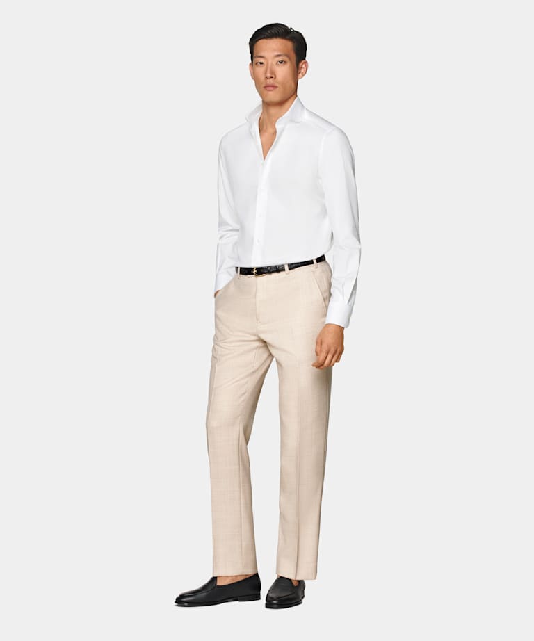 White Twill Tailored Fit Shirt