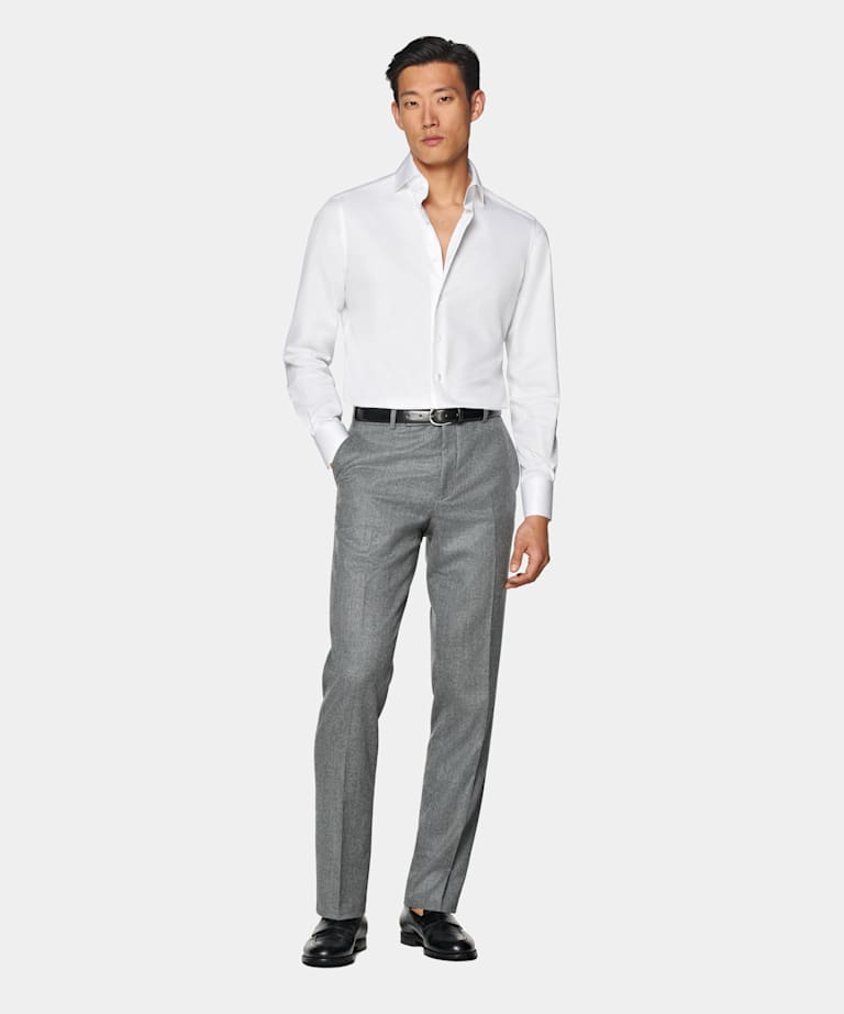 White Twill Tailored Fit Shirt