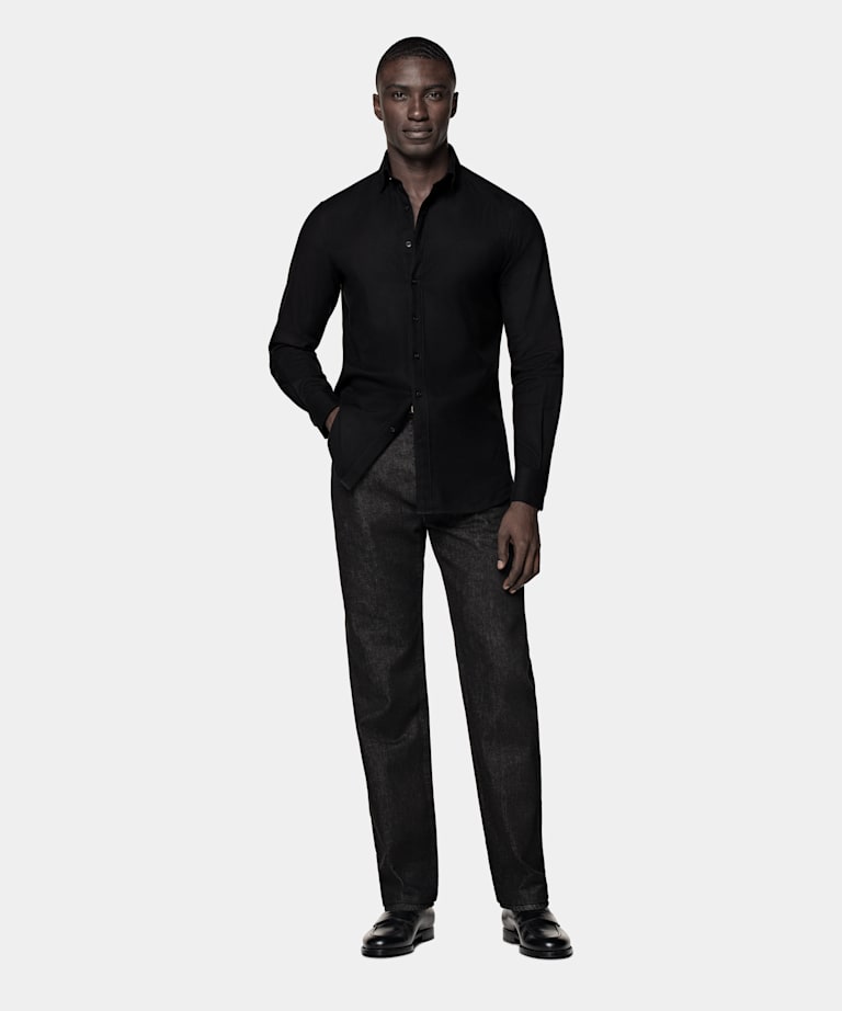 Chemise coupe Tailored noire