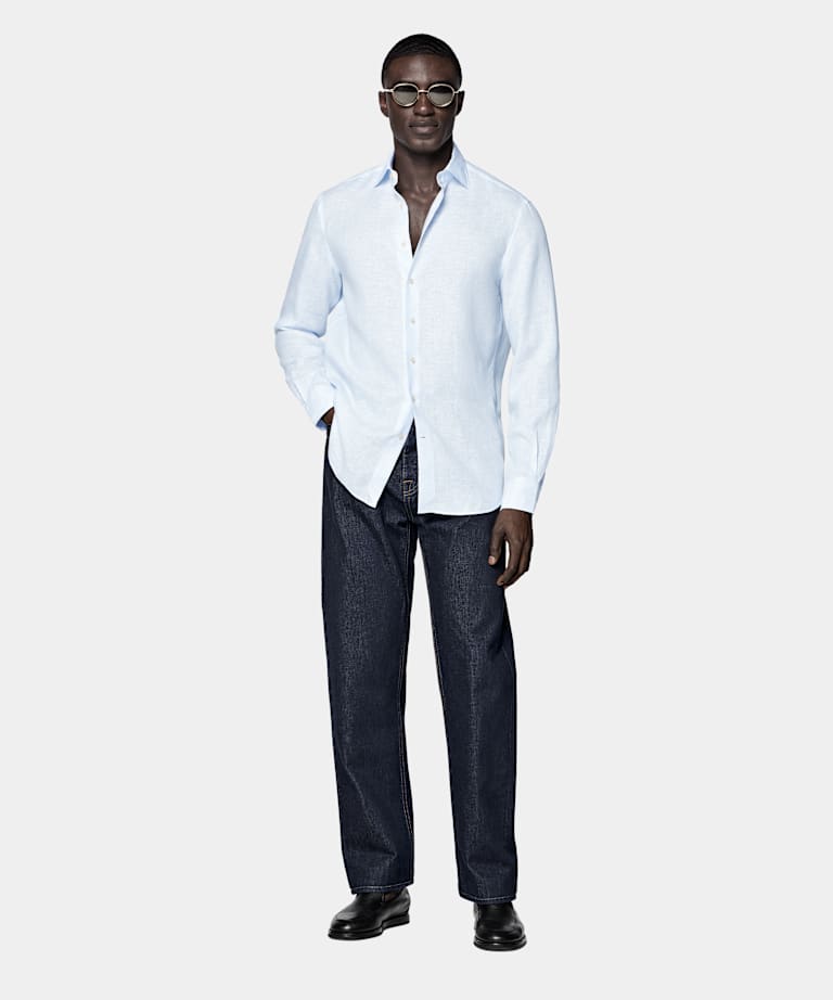 Light Blue Linen Shirt