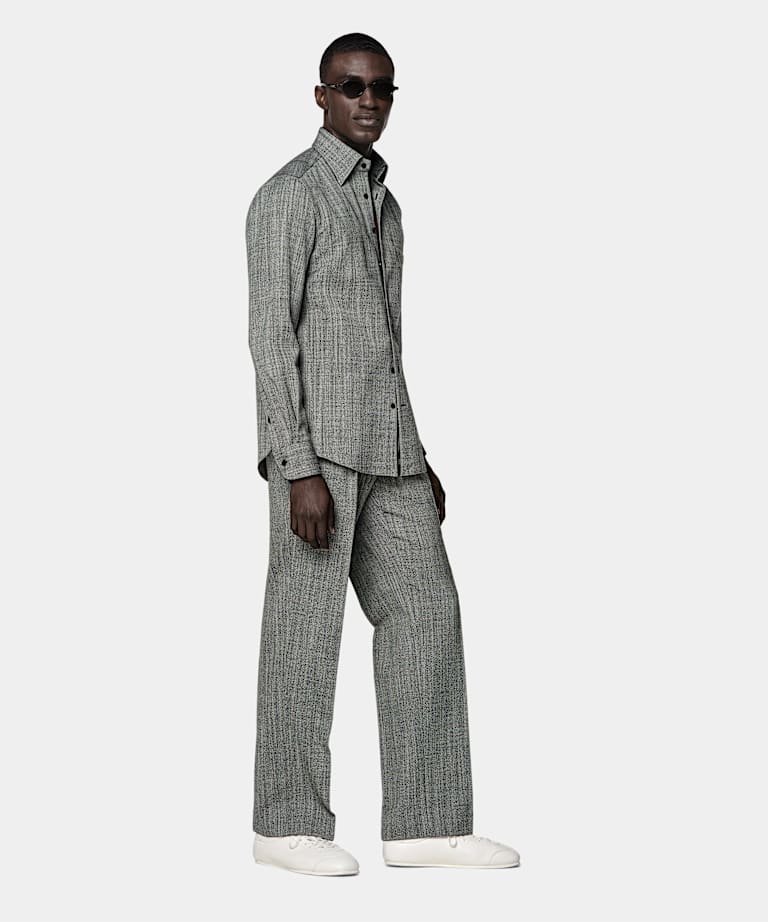 Black Wool Blend Overshirt