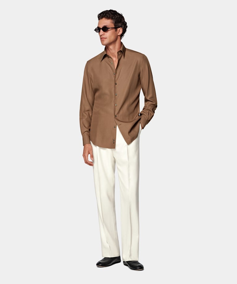 Mid Brown Lyocell Shirt