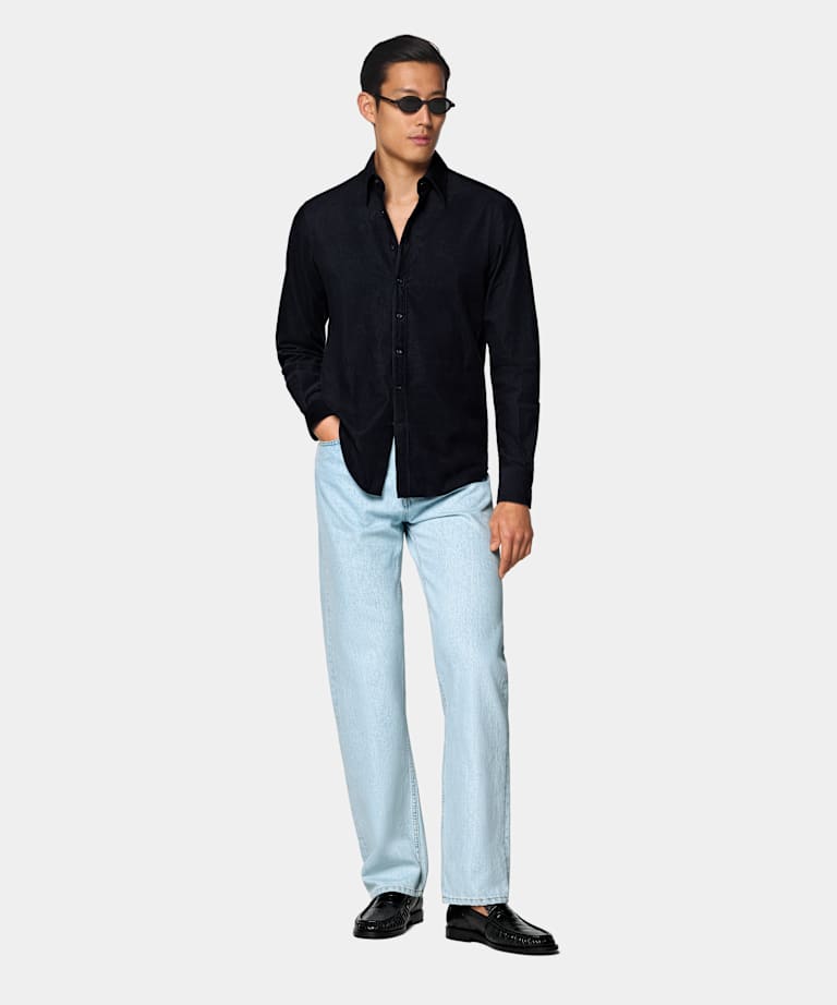 Navy Corduroy Shirt