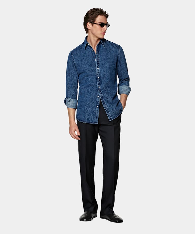 Navy Denim Shirt