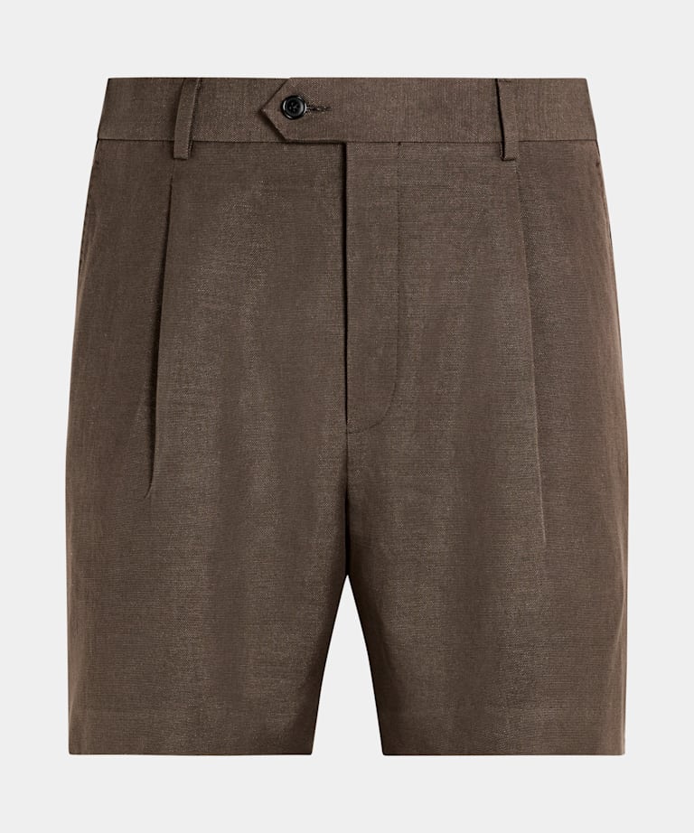 Dark Brown Straight Leg Shorts