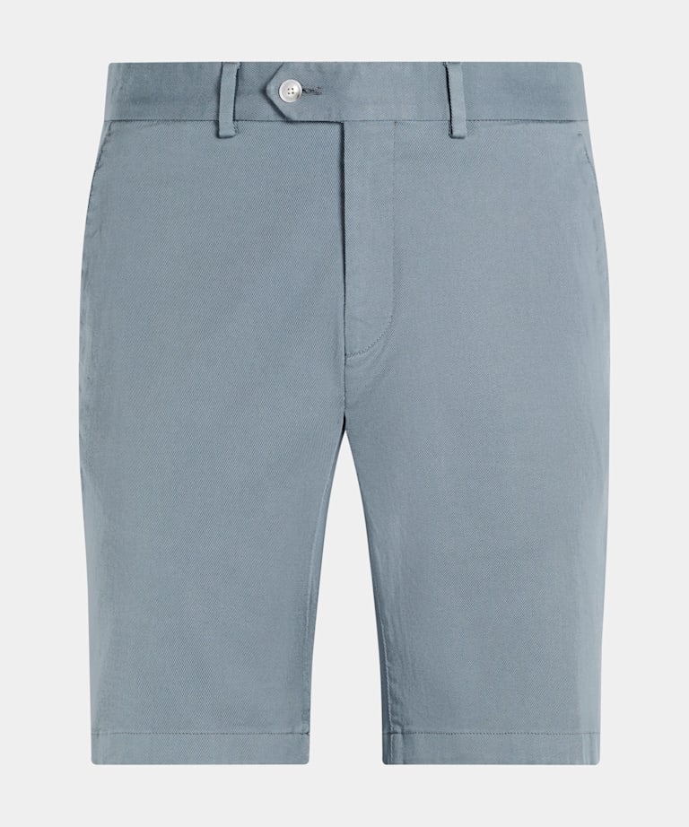 Mid Blue Slim Leg Chino Shorts