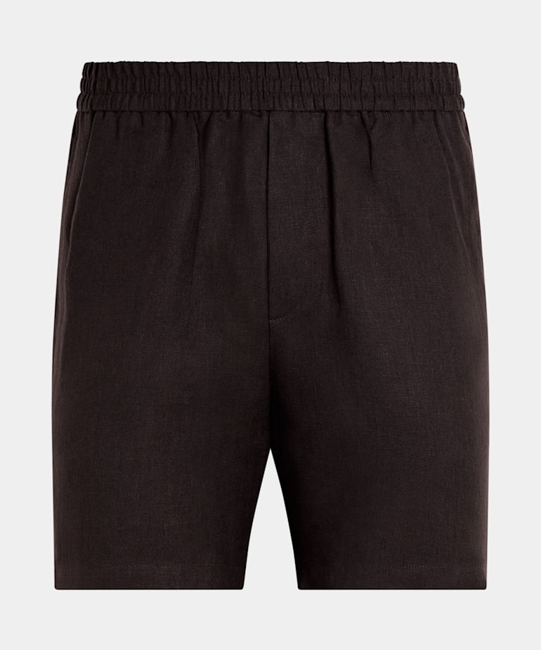 深棕色直筒裤型短裤