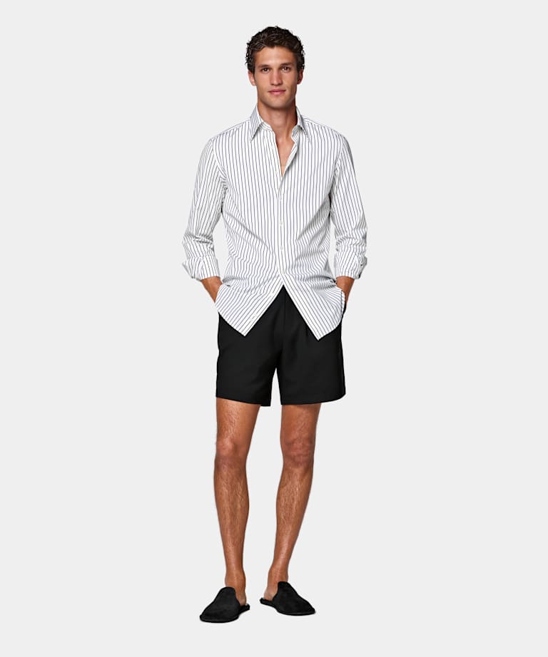 Black Straight Leg Shorts