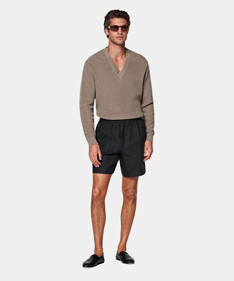 Short Straight Leg noir
