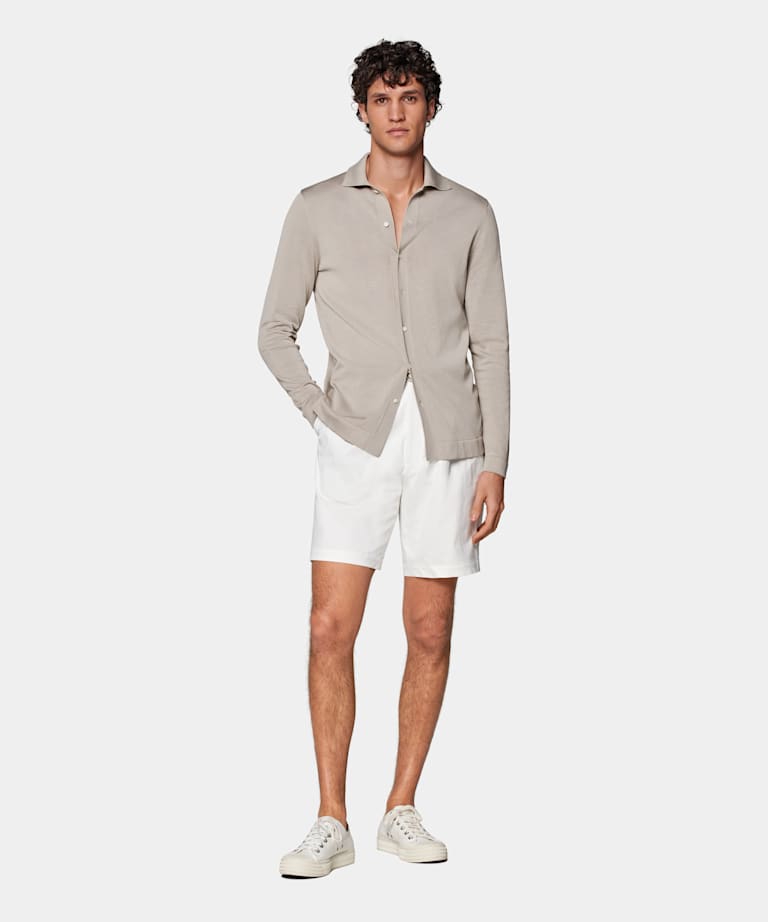 Off-White Straight Leg Shorts