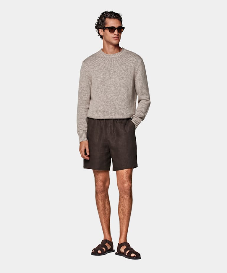 Short Straight Leg marron moyen