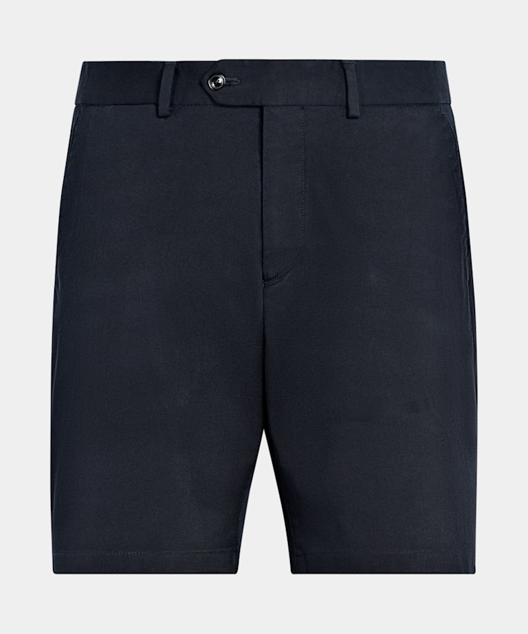Navy Slim Leg Chino Shorts