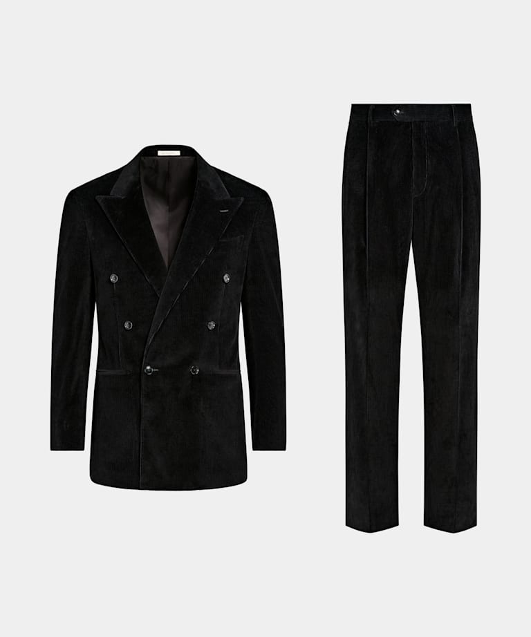 Black Relaxed Fit Roma Suit
